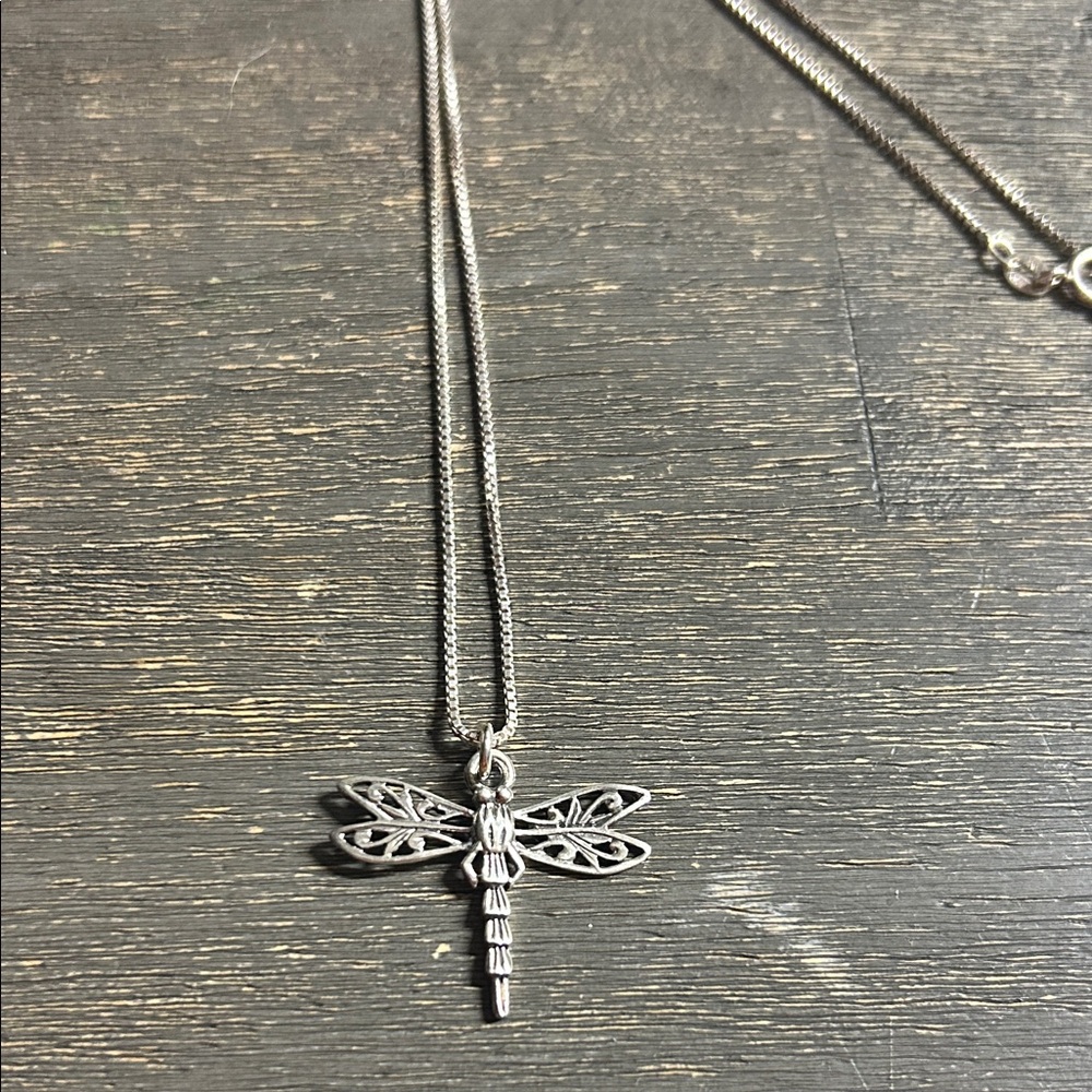 925 Sterling Silver Dragonfly‎ Pendant Necklace